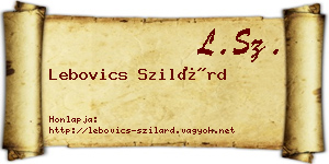 Lebovics Szilárd névjegykártya