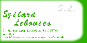 szilard lebovics business card